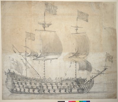 HMS Britannia by Willem van de the Elder Velde