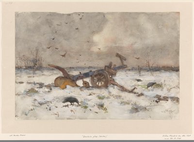 Plow on Snowy Field by Willem van der Nat