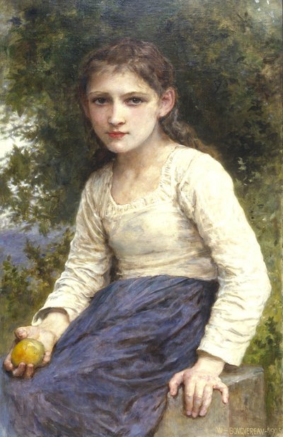 Girl with an Apple by William Adolphe Bouguereau