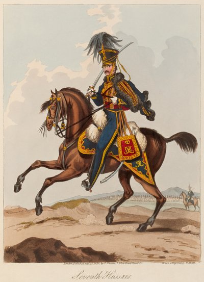 Seventh Hussars by William (after) Heath