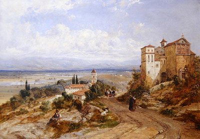 Two Convents at Nemi, Italy by William (attr. to) Oliver