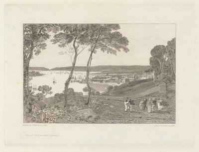 Plymouth Dock from Mount Edgecumbe by William Bernard Cooke