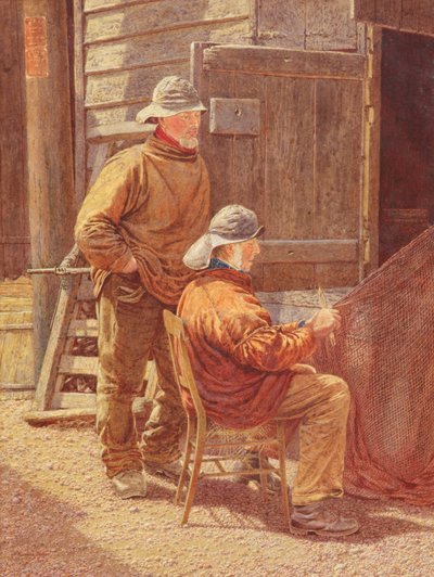 Mending the Nets, Hastings, 1909 by William Biscombe Gardner
