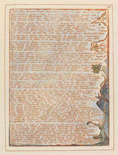 Jerusalem, Plate 13, And that toward Eden by William Blake