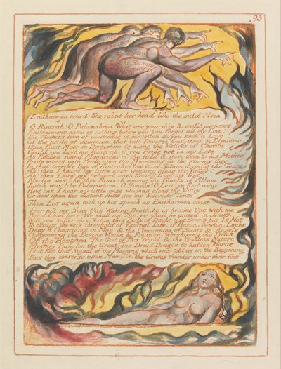 Jerusalem, Plate 93, Enitharmon heard by William Blake
