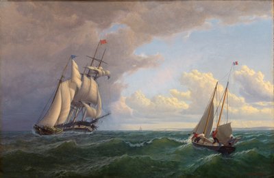 Whaler off the Vineyard--Outward Bound by William Bradford