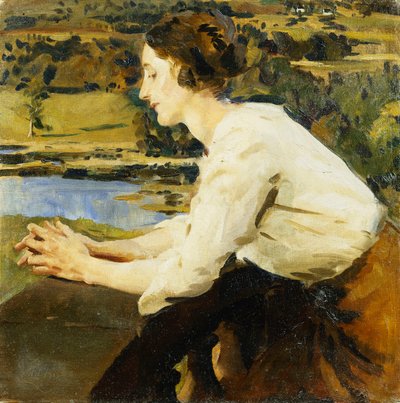 Young Woman on a Balcony by William Bruce Ellis Ranken