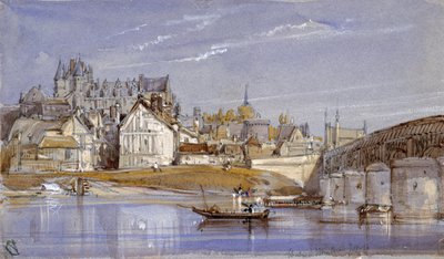 The Chateau at Amboise, on the Loire by William Callow