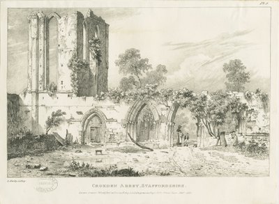 Croxden Abbey: Engraving by William Carter