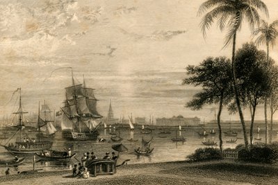 Calcutta, from Garden House Reach by William Daniell
