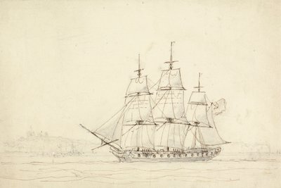 Three Masted Ship by William Daniell