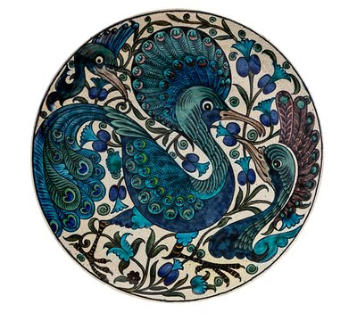 Fantastic Peacock Plate by William de Morgan