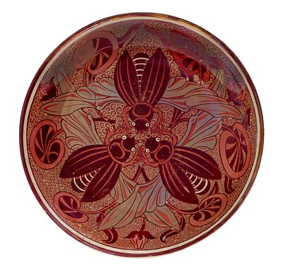 Red Lustre Beetle Plate, 1888-1907 by William de Morgan