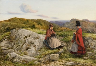 Welsh Landscape with Two Women Knitting by William Dyce