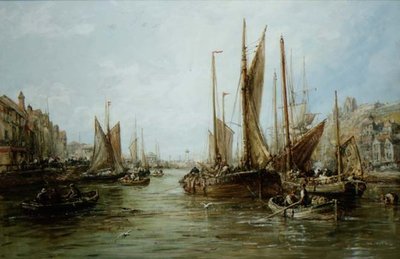 Quayside with Fishing Boats by William Edward Webb