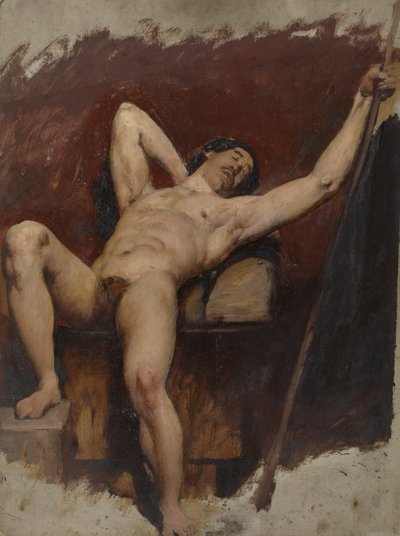 Reclining Male Nude, Raised Right Knee by William Etty