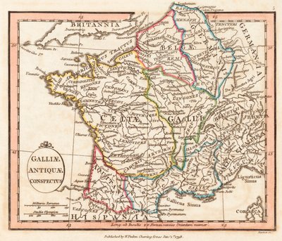 Ancient Gaul Map by William Faden
