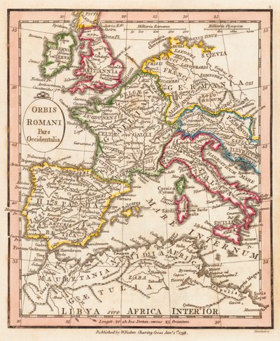 Western Part of Roman Empire. Map. by William Faden