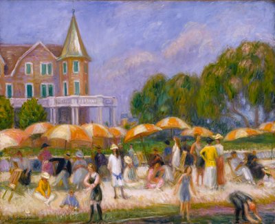 Beach Umbrellas at Blue Point by William Glackens