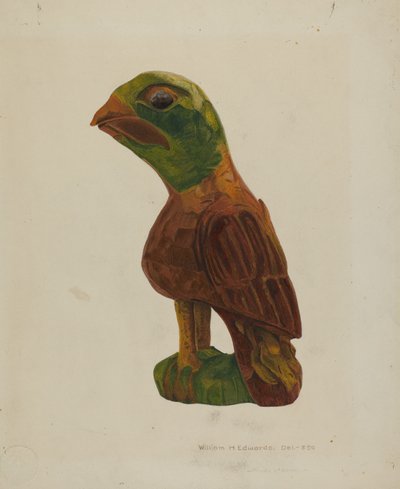 Pa. German Carved Bird, c. 1939 by William H Edwards