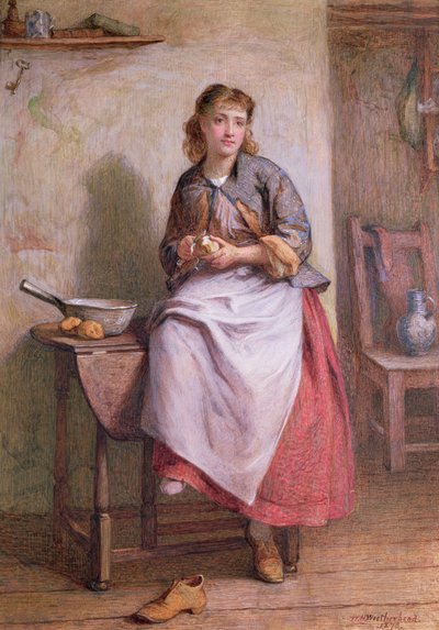 Girl Peeling Potatoes by William Harris Weatherhead