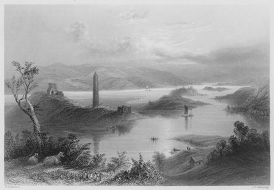 Devenish Island, Loch Erne by William Henry (after) Bartlett