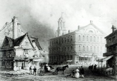 Faneuil Hall, Boston by William Henry Bartlett