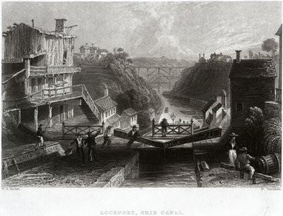 Lockport, Erie Canal by William Henry Bartlett