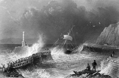 Mary-Port Pier by William Henry Bartlett
