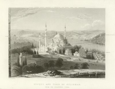 Mosque and Tomb of Suleiman, Constantinople by William Henry Bartlett