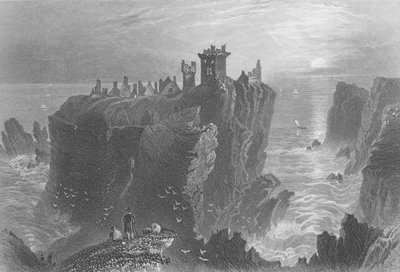 View of Dunottar Castle, near Stonehaven by William Henry Bartlett