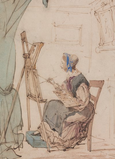 Portrait of a Girl Sketching by William Henry Brooke