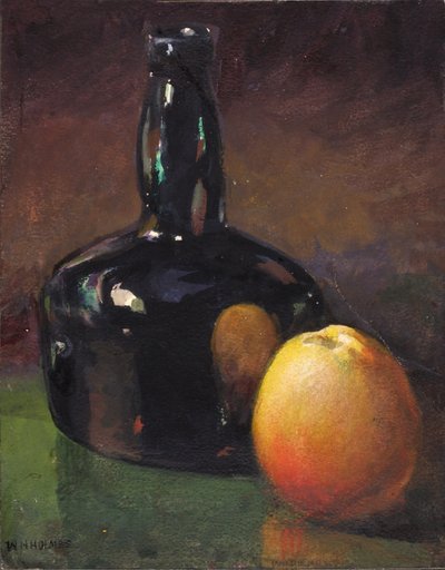 Still Life: Apples and Bottle by William Henry Holmes