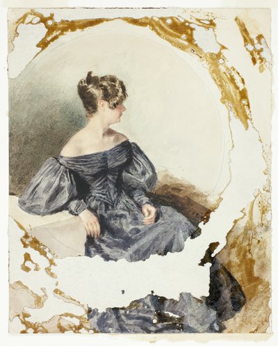 Seated Woman in Black Gown by William Henry Hunt