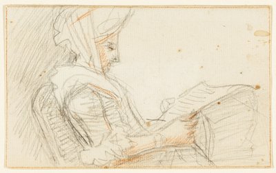 Right Profile of Seated Woman Reading by William Hoare