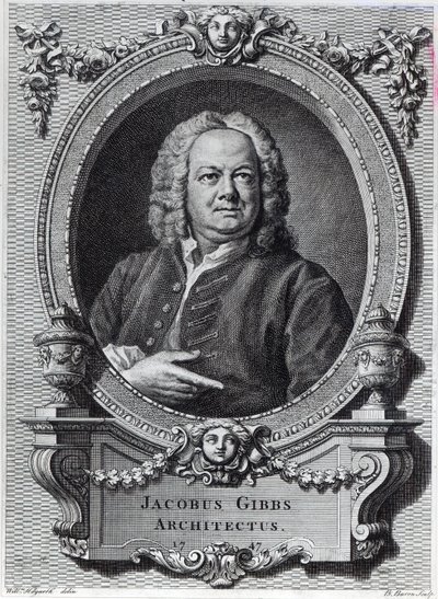 James Gibbs, engraved by Bernard Baron, 1747 by William Hogarth