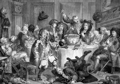 The midnight conversation by William Hogarth
