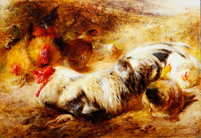 A Cockerel and Hens by William Huggins