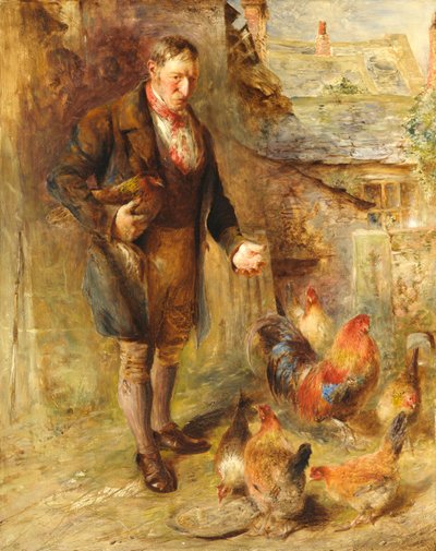 Self Portrait aged 38 with Chickens by William Huggins