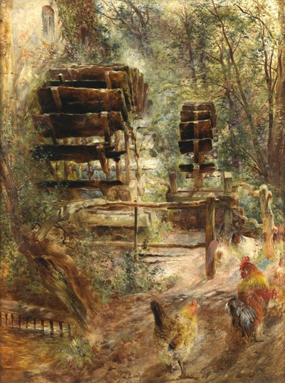 Watermill at Rossett, North Wales by William Huggins