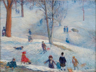 Sledding, Central Park by William James Glackens