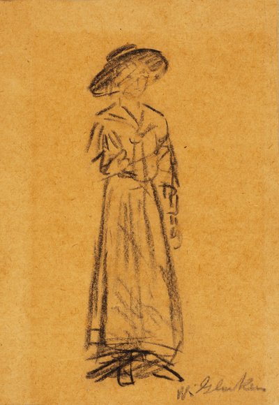 Woman with Broad-Brimmed Hat by William James Glackens