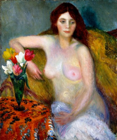 Nude with Tulips by William James Glackens