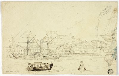 Seaport with Fortress by William John Huggins