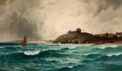Coastal Scene with Criccieth Castle by William Joseph King