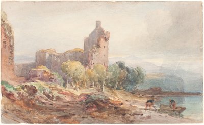 A Ruined Castle on a Lake by William Leighton Leitch