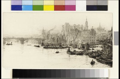 London Bridge, Cannon Street and Billingsgate by William Lionel Wyllie