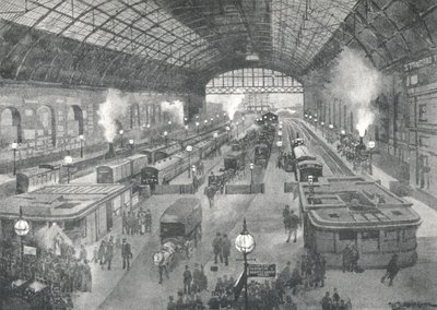 Cannon Street Station - Night by William Luker