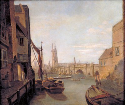 London Bridge from Pepper Alley Stairs, 1788 by William Marlow