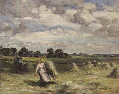 Harvesting Near Salroun, East Lothian by William Marshall Brown